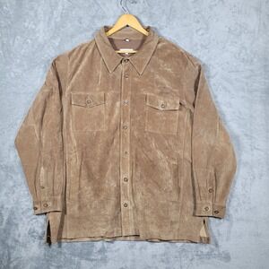 Vintage FG Field Gear Suede Leather Shirt Jacket XXL Mens Button Up